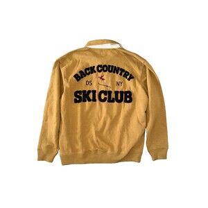 Dinner Service NY Half Zip Pullover Sweatshirt L Backcountry Ski Club Mens